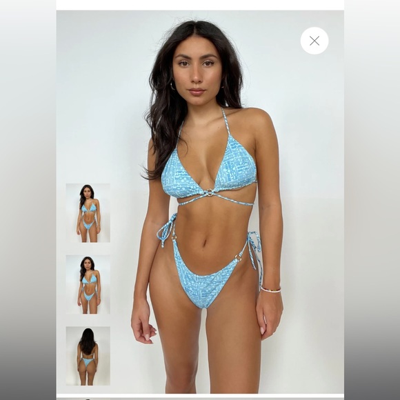 437 Reversible Paris Bikini Set w/ Matching Skirt - Blue Zebra - Picture 4 of 10